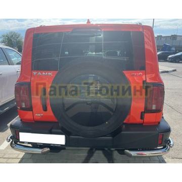 Защита заднего бампера угловая двойная d76/42 для Tank 300 2023-