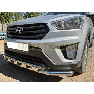 Защита переднего бампера с перемычками Папа Тюнинг d60/42 для HYUNDAI Creta 2016-
