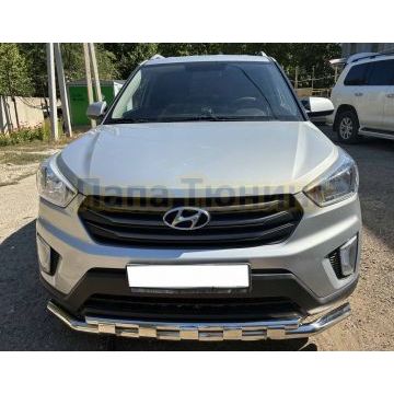 Защита переднего бампера с перемычками Папа Тюнинг d60/42 для HYUNDAI Creta 2016-