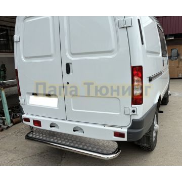 Цельнометаллическая. Задняя ступень Папа Тюнинг d53 для ГАЗель Соболь 4х4 лифтованный