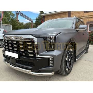 Защита переднего бампера двойная Папа Тюнинг d60/42 для GAC GS8 2025-