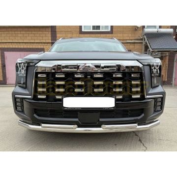 Защита переднего бампера двойная Папа Тюнинг d60/42 для GAC GS8 2025-