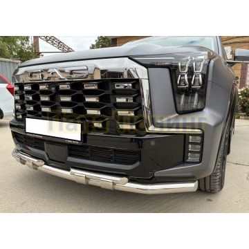 Защита переднего бампера двойная с перемычками Папа Тюнинг d60/42 для GAC GS8 2025-