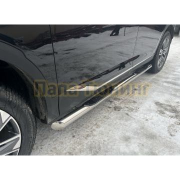 Пороги труба с проступью Папа Тюнинг d76 для GAC GS8 2025-