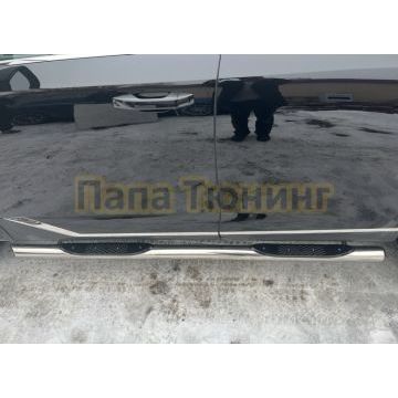 Пороги труба с проступью Папа Тюнинг d76 для GAC GS8 2025-