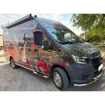 Пороги труба с проступью Папа Тюнинг d76 для ГАЗель Next NN 2021-