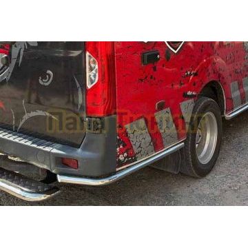 Цельнометаллическая. Защита заднего бампера угловая Папа Тюнинг d42 для ГАЗель Next NN 2021-