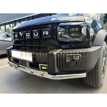 Защита переднего бампера двойная с перемычками Папа Тюнинг d60/42 для JETOUR T2 2024-