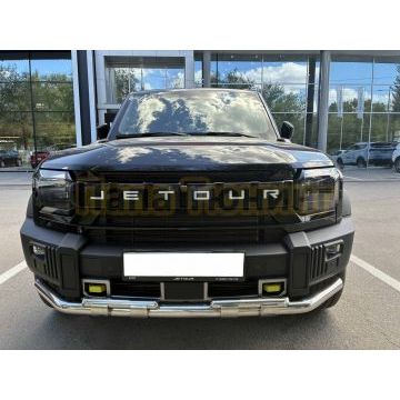 Защита переднего бампера двойная с перемычками Папа Тюнинг d60/42 для JETOUR T2 2024-