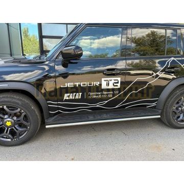 Защита штатного порога труба Папа Тюнинг d42 для JETOUR T2 2024-