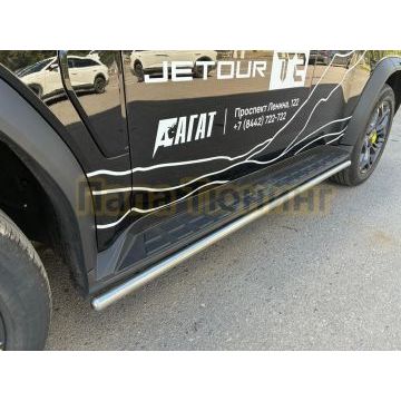 Защита штатного порога труба Папа Тюнинг d42 для JETOUR T2 2024-