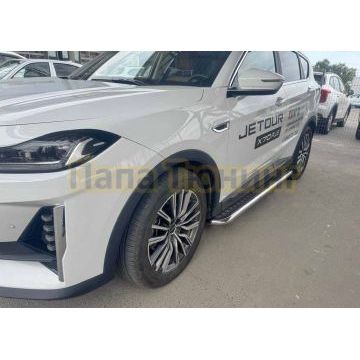 Пороги с накладным листом Папа Тюнинг d53 для JETOUR X70 Plus 2023-