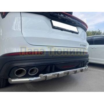 Защита заднего бампера двойная с перемычками Папа Тюнинг d60/42 для JETOUR X70 Plus 2023-