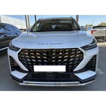 Защита переднего бампера двойная Папа Тюнинг d60/42 для JETOUR X70 Plus 2023-