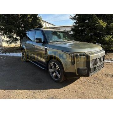 Пороги алюминиевые с пластиковой накладкой (карбон серые) 2020 мм ТСС для Rox 01 2024-