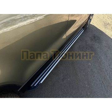 Пороги алюминиевые "Slim Line Silver" 2020 мм ТСС для Rox 01 2024-