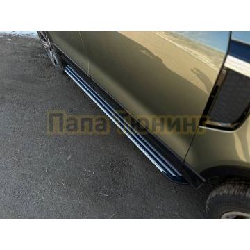 Пороги алюминиевые "Slim Line Silver" 2020 мм ТСС для Rox 01 2024-