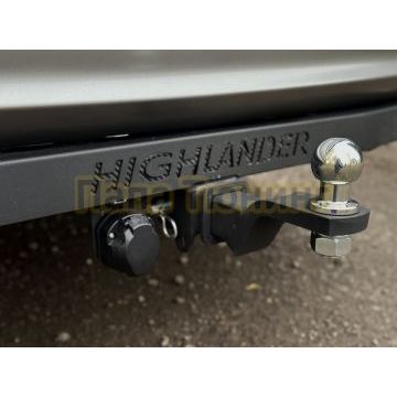 Фаркоп (Black надпись Highlander, шар E нерж.) ТСС для Toyota Highlander IV 2019- (Китай)