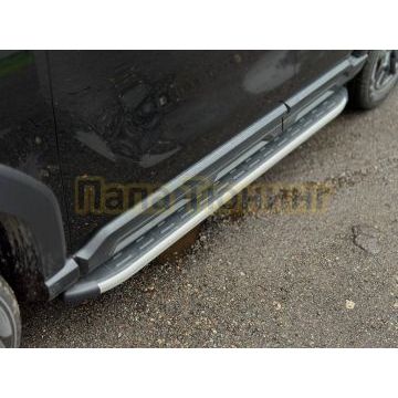 Пороги алюминиевые с пластиковой накладкой 1720 мм ТСС для Haval H3 2024-