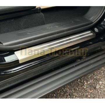 Накладки на пороги (лист шлифованный с полосой) 4шт ТСС для Haval H3 2024-