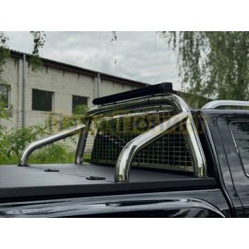 Защита кузова и заднего стекла (для крышки) 76,1 мм со светодиодной фарой ТСС для Foton Tunland V7 2024-