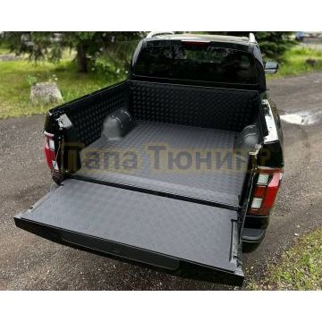 Защитный алюминиевый вкладыш в кузов автомобиля (комплект Black) ТСС для Foton Tunland V7 2024-