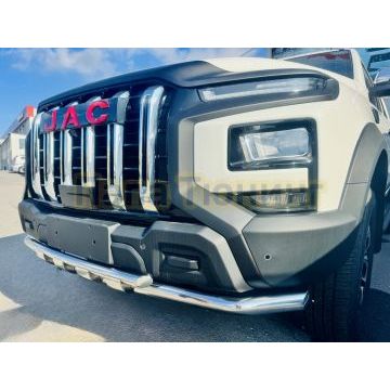 Защита переднего бампера двойная с перемычками Папа Тюнинг d60/42 для Jac T9 2023-