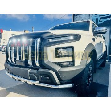 Защита переднего бампера двойная с перемычками Папа Тюнинг d60/42 для Jac T9 2023-