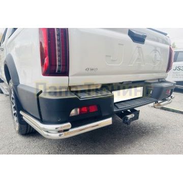 Защита заднего бампера угловая двойная Папа Тюнинг d60/42 для Jac T9 2023-