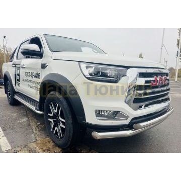 Защита переднего бампера двойная Папа Тюнинг d76/60 для Jac T8 Pro 2020-