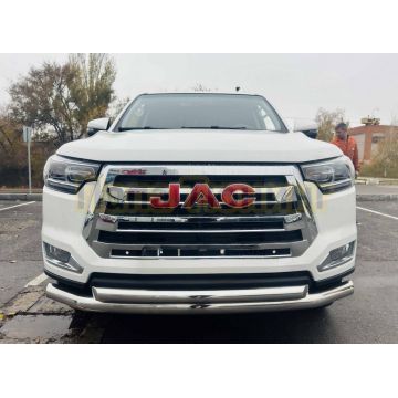Защита переднего бампера двойная Папа Тюнинг d76/60 для Jac T8 Pro 2020-