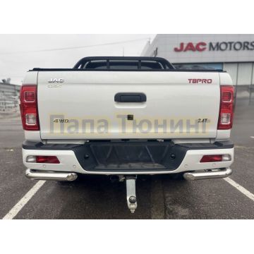 Защита заднего бампера угловая Папа Тюнинг d60 для Jac T8 Pro 2020-