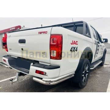 Защита заднего бампера угловая двойная Папа Тюнинг d60/42 для Jac T8 Pro 2020-