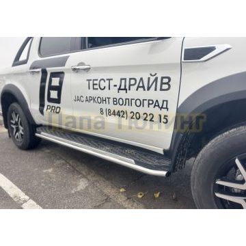 Защита штатного порога труба Папа Тюнинг d42 для Jac T8 Pro 2020-