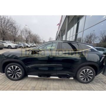 Пороги труба с проступью Папа Тюнинг d76 для JETOUR Dashing 2023-