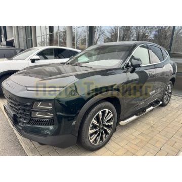 Пороги труба с проступью Папа Тюнинг d76 для JETOUR Dashing 2023-