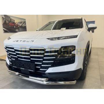 Защита переднего бампера двойная Папа Тюнинг d60/42 для Jetour Dashing 2023-