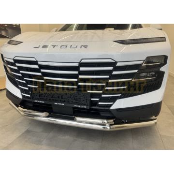 Защита переднего бампера двойная Папа Тюнинг d60/42 для Jetour Dashing 2023-