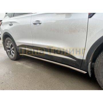 Защита штатного порога труба Папа Тюнинг d42 для CheryTiggo 7 Pro Max 2024-