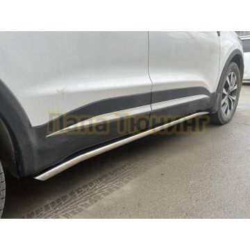 Защита штатного порога труба Папа Тюнинг d42 для CheryTiggo 7 Pro Max 2024-