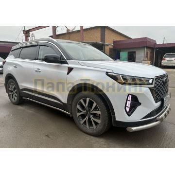Защита штатного порога труба Папа Тюнинг d42 для CheryTiggo 7 Pro Max 2024-