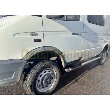 Пороги труба с проступью Папа Тюнинг d76 для ГАЗель Соболь