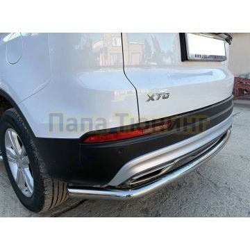 Защита заднего бампера угловая большая Папа Тюнинг d60 для BELGEE X70 2024-