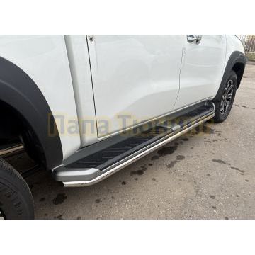 Защита штатного порога труба Папа Тюнинг d42 для CHANGAN Hunter Plus 2022-