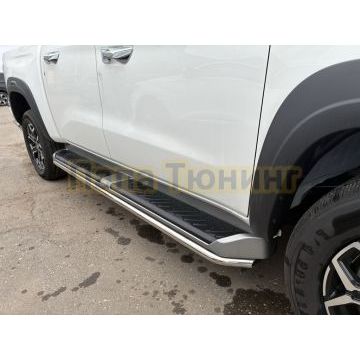 Защита штатного порога труба Папа Тюнинг d42 для CHANGAN Hunter Plus 2022-