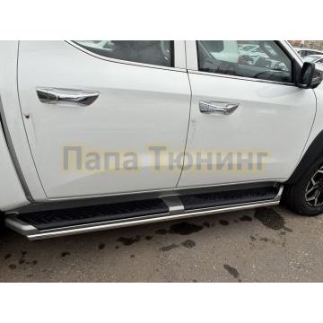 Защита штатного порога труба Папа Тюнинг d42 для CHANGAN Hunter Plus 2022-