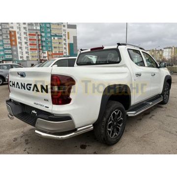 Защита заднего бампера угловая двойная Папа Тюнинг d60/42 для CHANGAN Hunter Plus 2022-
