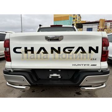 Защита заднего бампера угловая двойная Папа Тюнинг d60/42 для CHANGAN Hunter Plus 2022-