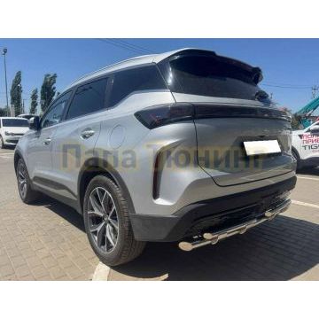 Защита заднего бампера двойная с перемычками Папа Тюнинг d60/42 для TENET T7 2025-