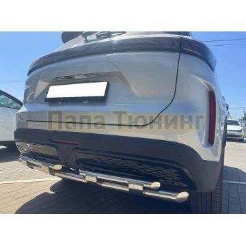 Защита заднего бампера двойная с перемычками Папа Тюнинг d60/42 для TENET T7 2025-